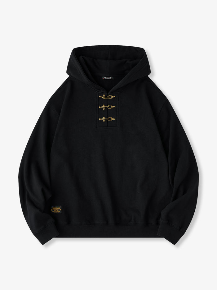 Toggle-Front Cotton Hoodie