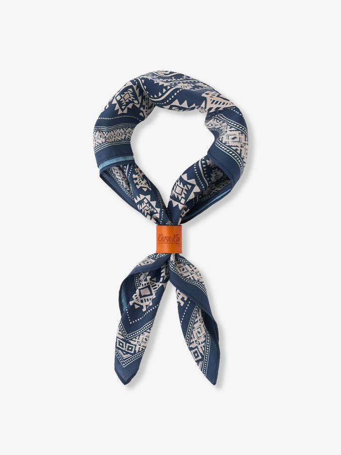Chief Cat Navajo Print Cotton Bandana with Leather Ring