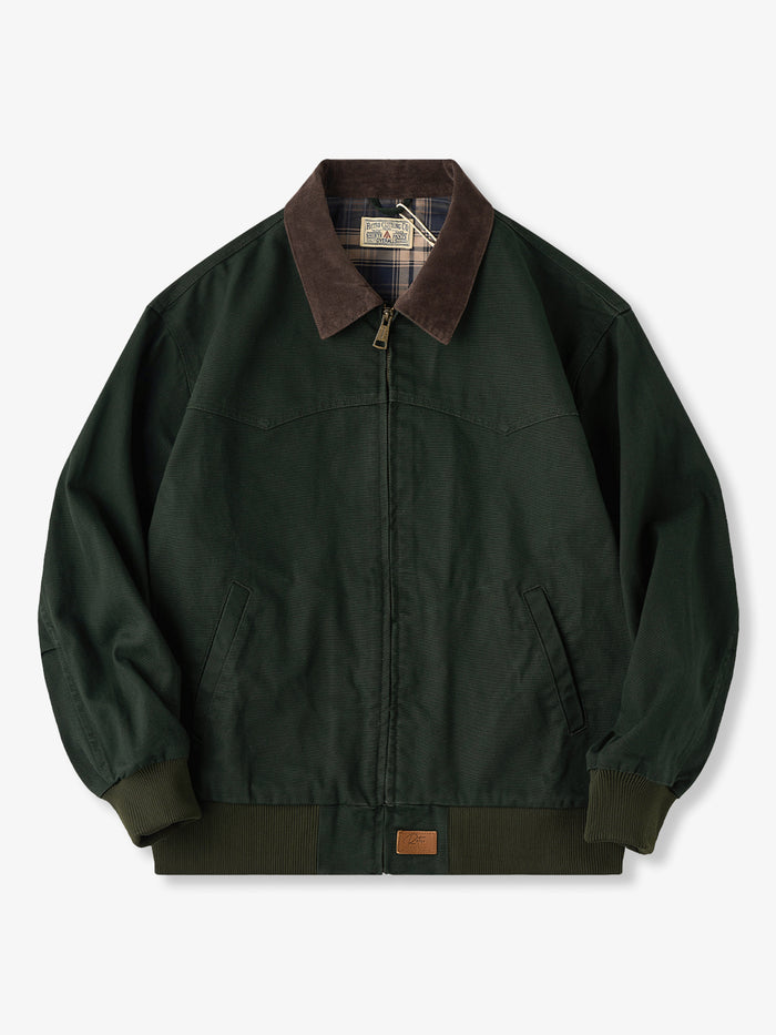 Classic Corduroy Collar Canvas Santa Fe Jacket