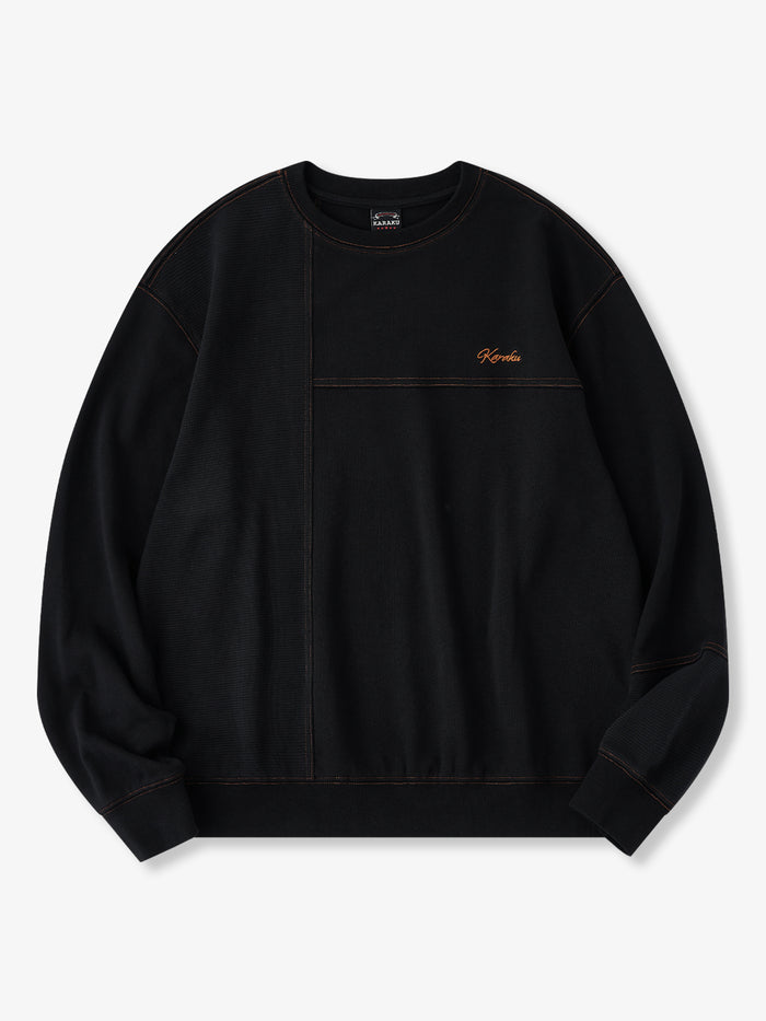 Asymmetric Waffle Stitch Crewneck