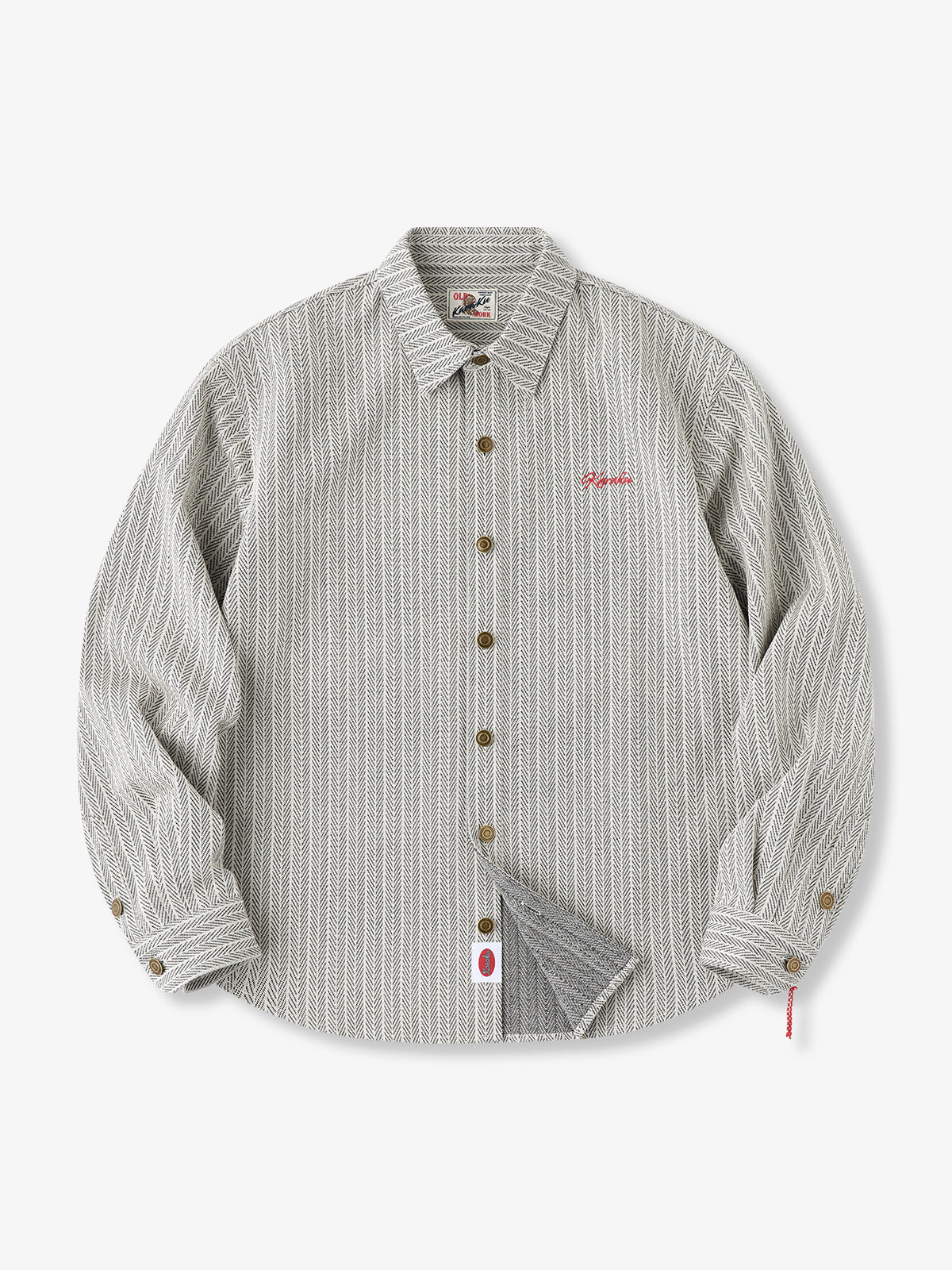 [Pre-order] Herringbone Stripe Long Sleeve Shirt with Signature Red Cord