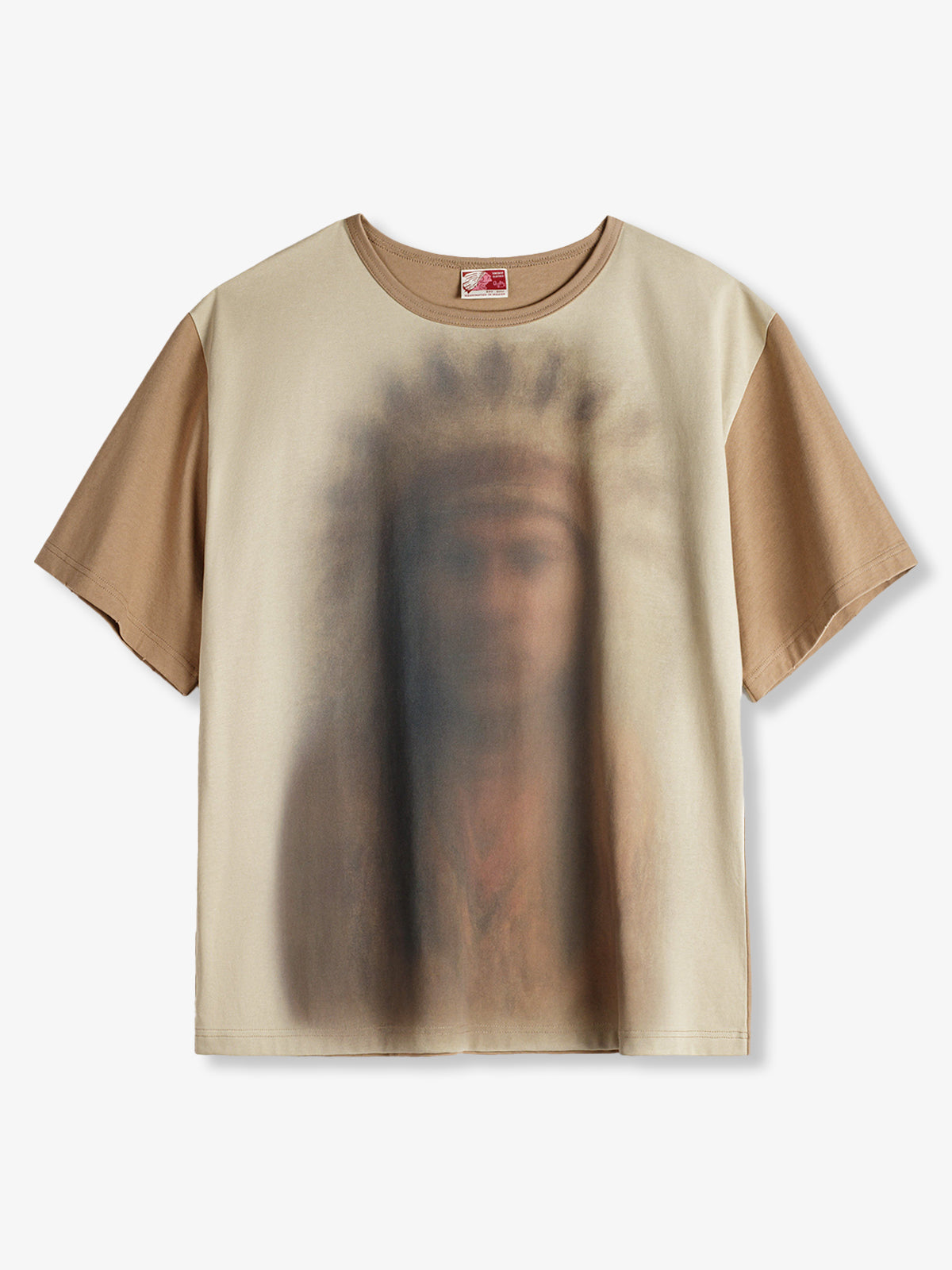 Vintage Native Portrait Graphic Cotton T-Shirt