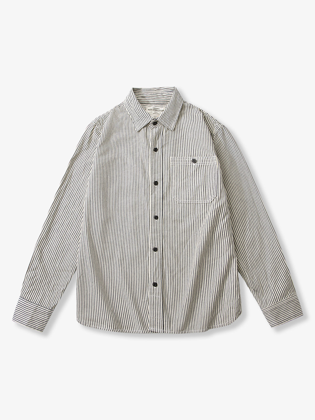 Vintage Stripe Workwear Shirt Cotton Utility Button Up