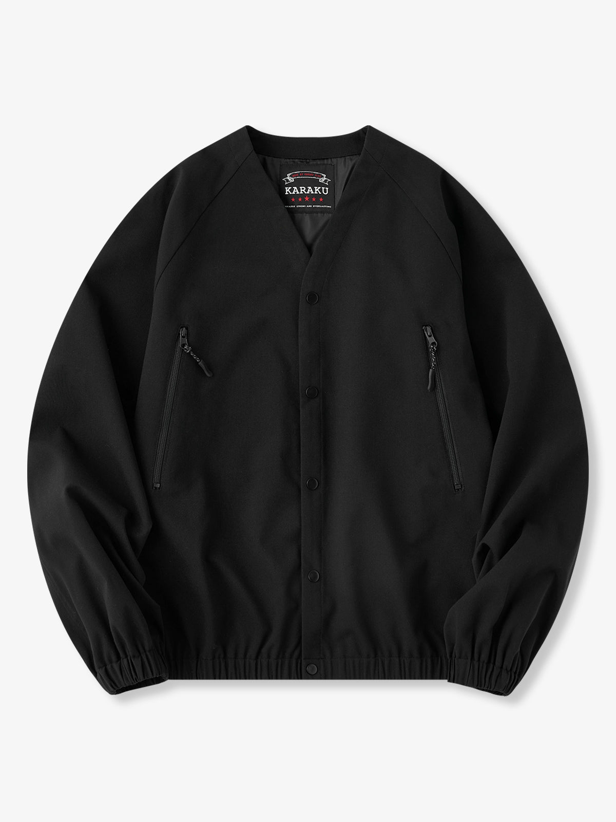 [Pre-Order] Wool-Lyocell Water-Repellent Collarless Raglan Jacket with Zip Pockets