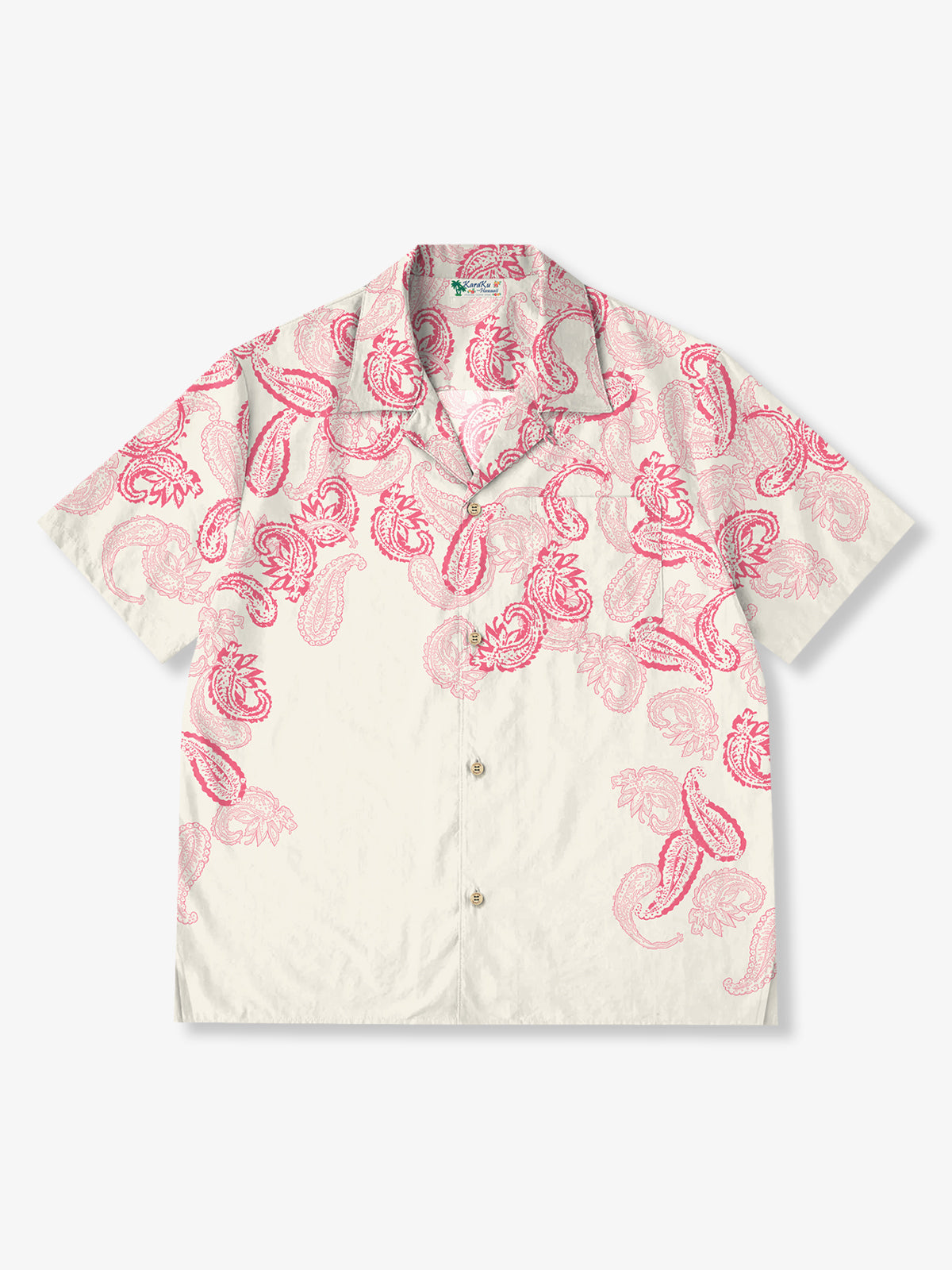 [Pre-order] "Falling Petals" Paisley Print Cotton Aloha Shirt