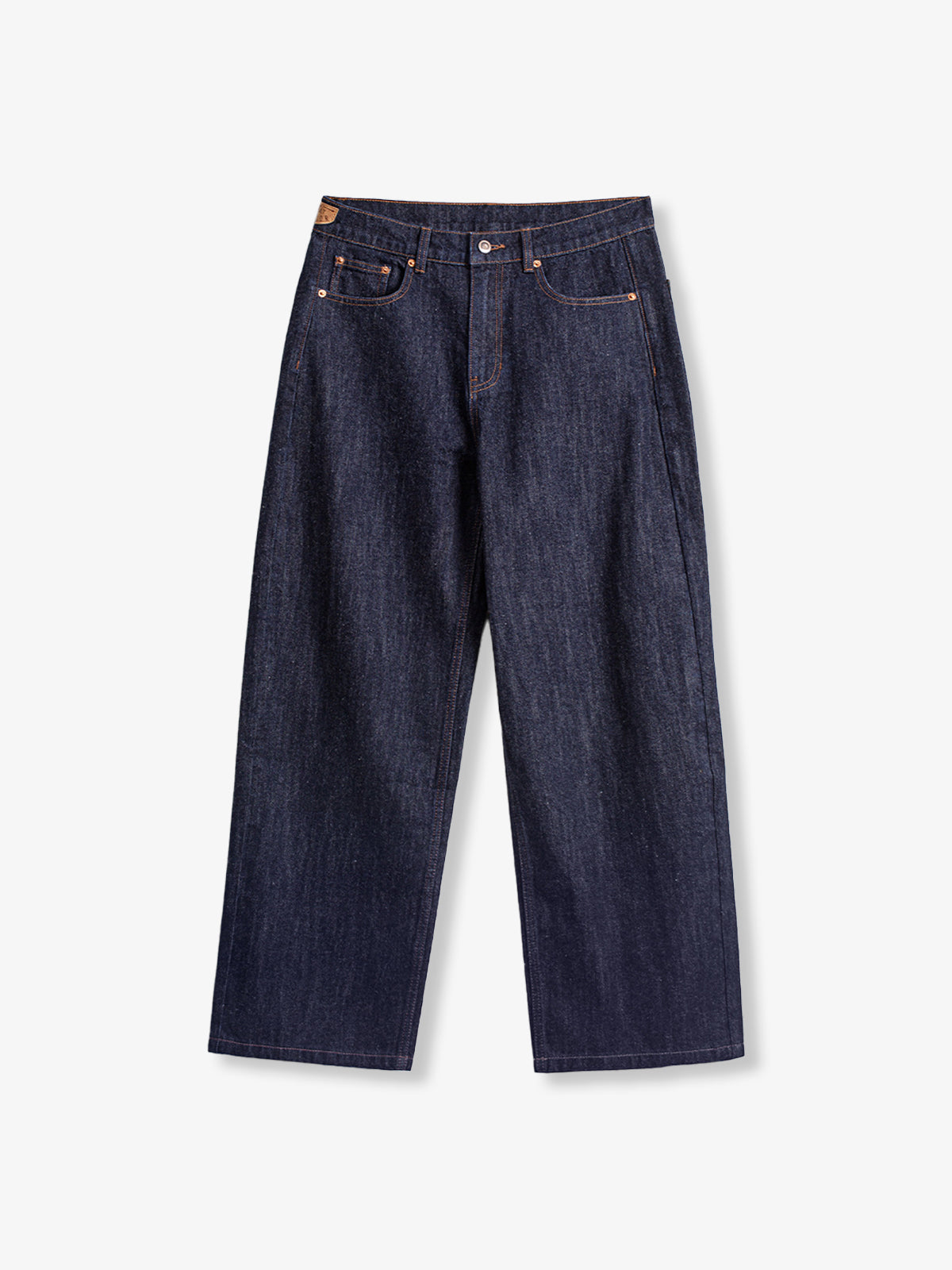 Washed Slub Denim Straight-Leg Jeans