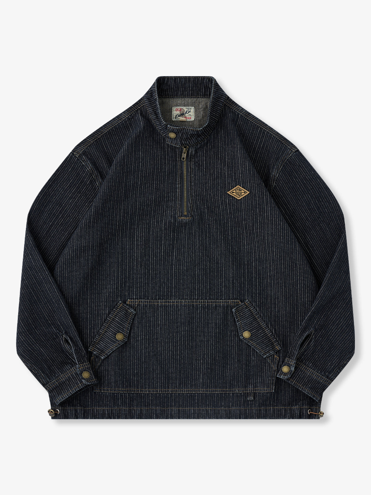 [Pre-Order] “STAY TRUE” Wabash Stripe Half-Zip Long-Sleeve Pullover