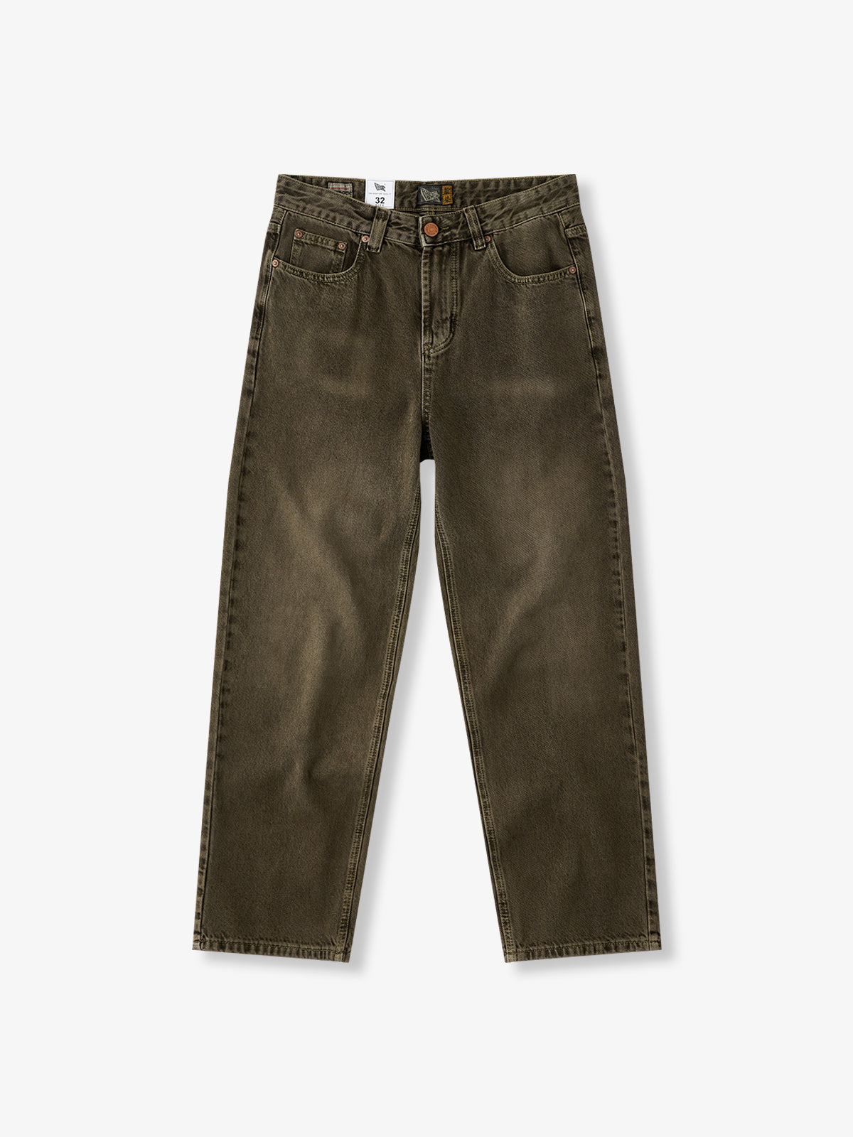 Vintage Earth Wash Relaxed Straight-Leg Jeans