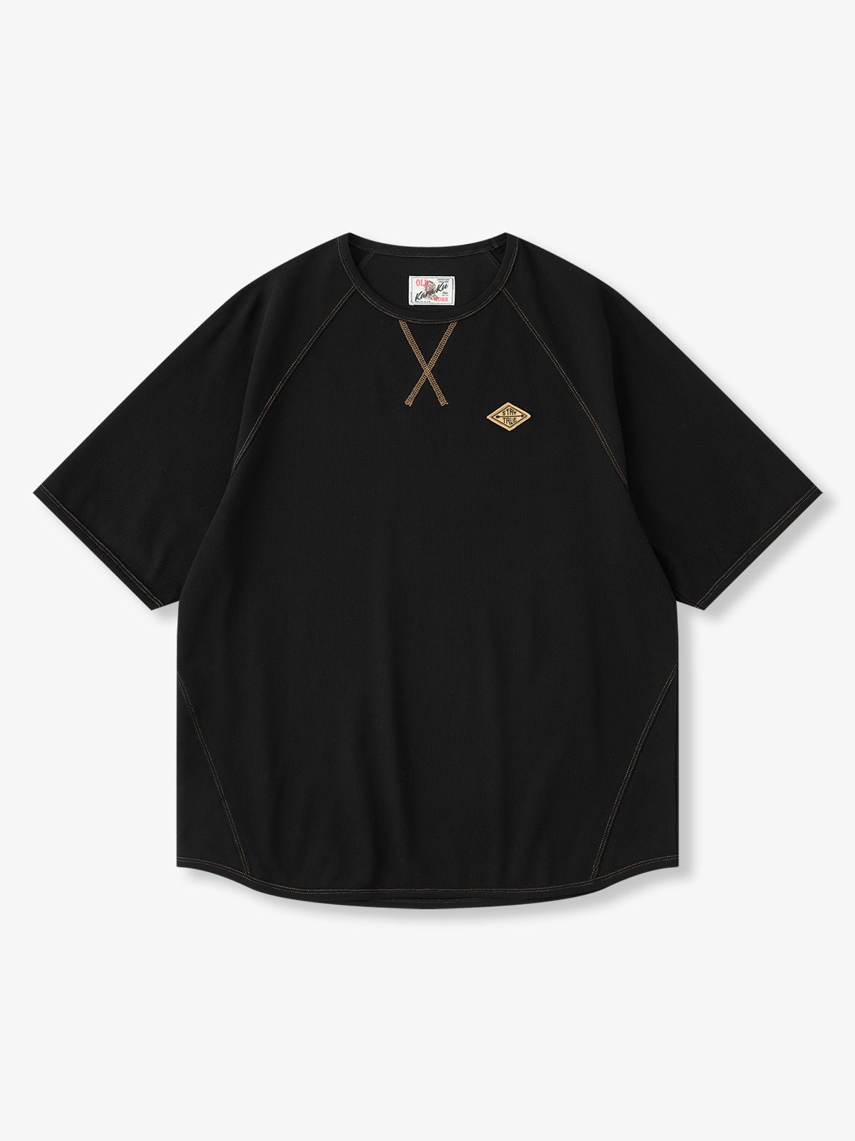 STAY TRUE Patch Mini Waffle Knit T-Shirt