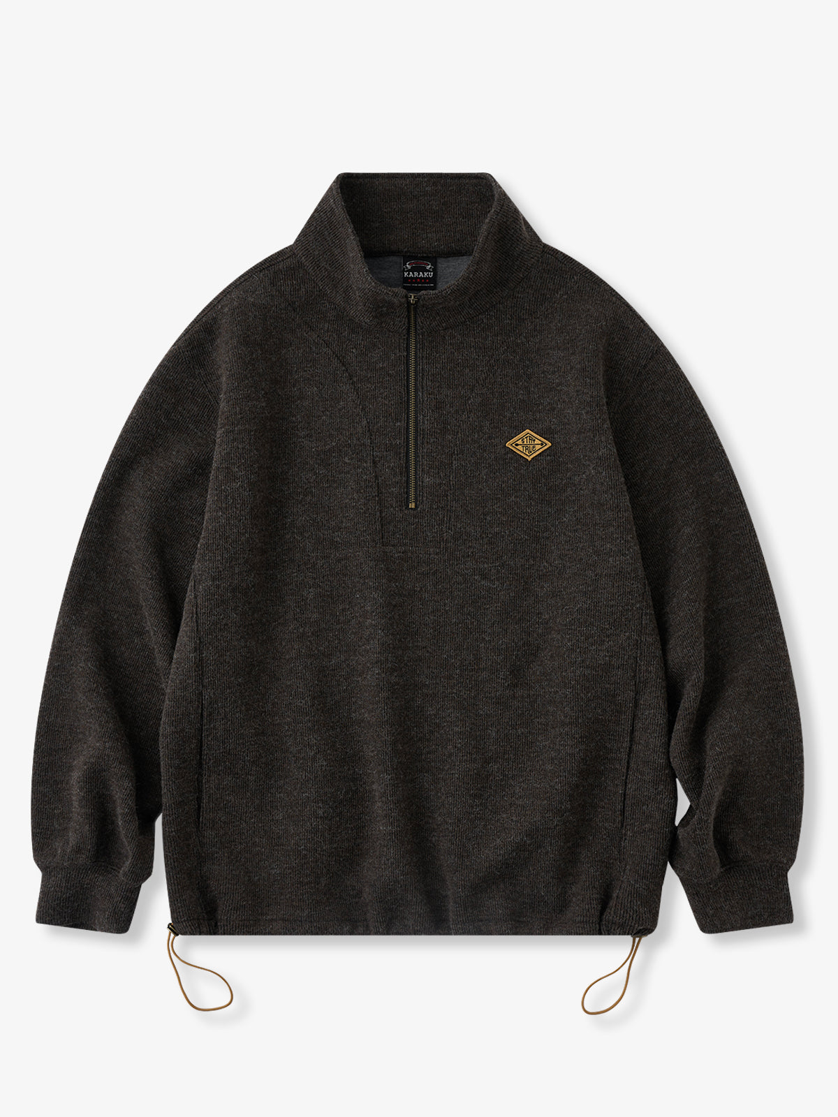 “STAY TRUE” Wool-Blend Half-Zip Knit Sweatshirt