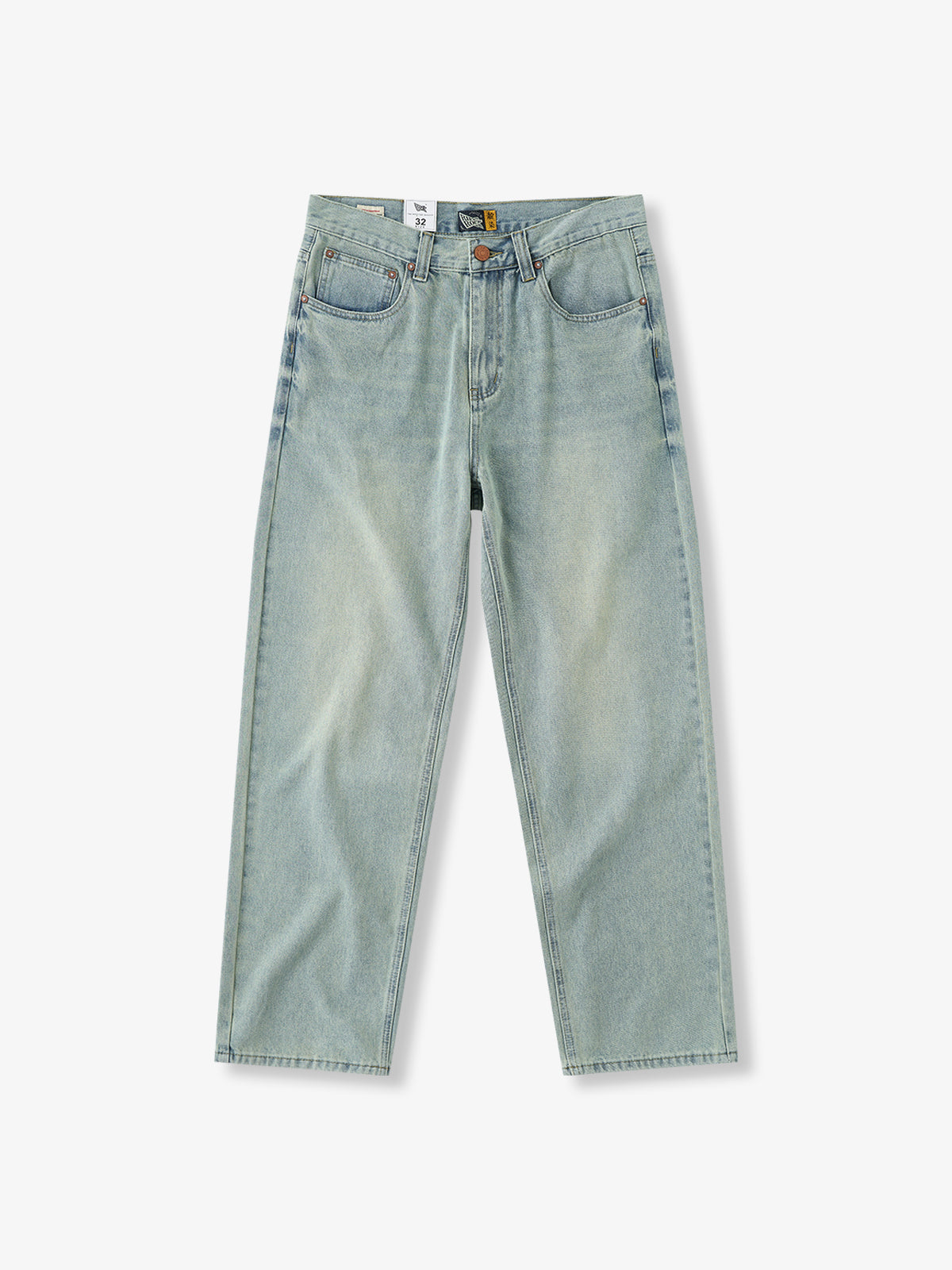 Vintage Light Wash Relaxed-Fit Denim Jeans