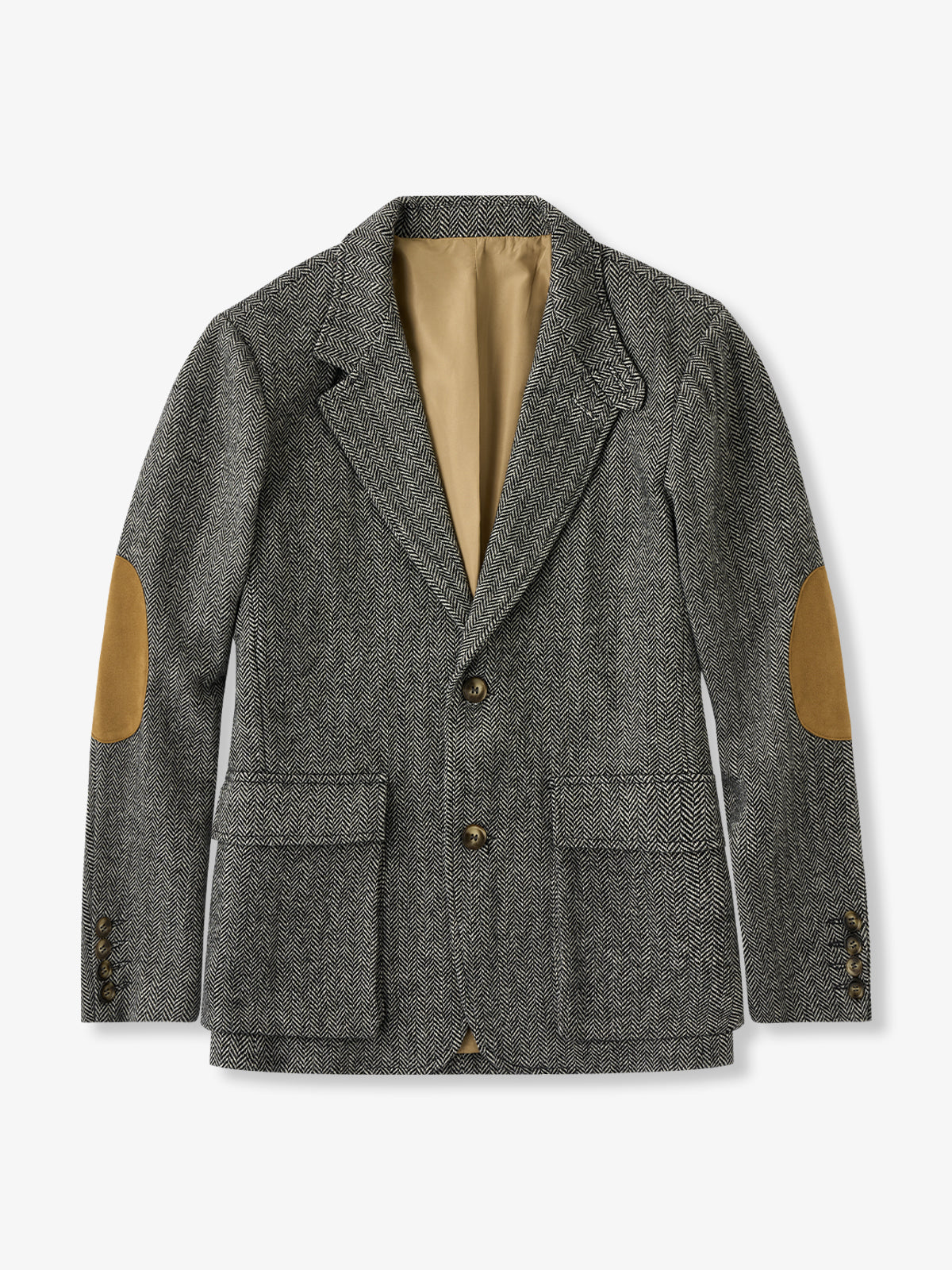Wool-Blend Herringbone Blazer Jacket