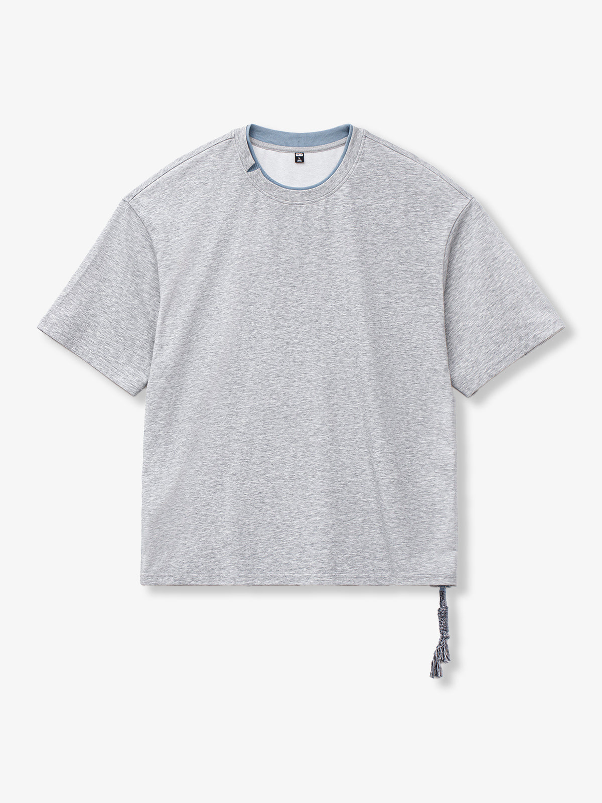 Minimalist Drawstring Hem Cotton Blend T-Shirt