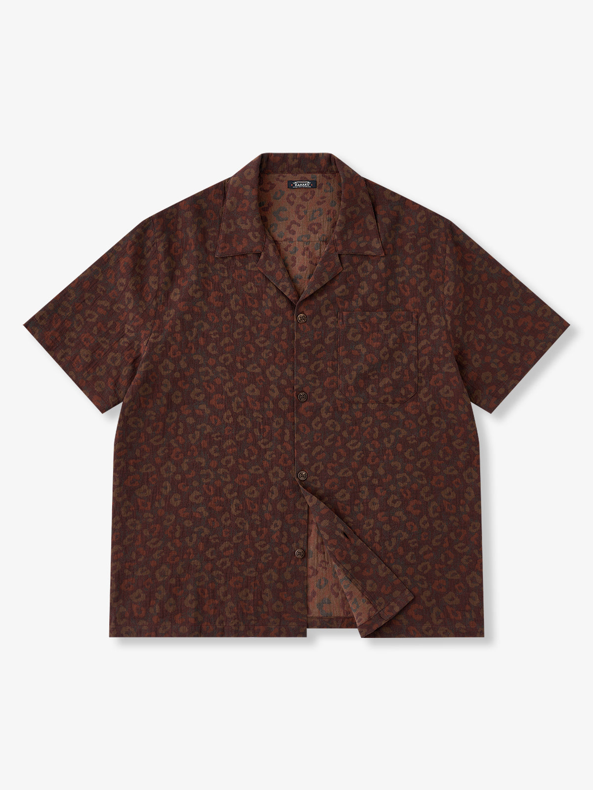 Leopard Jacquard Cotton Aloha Shirt