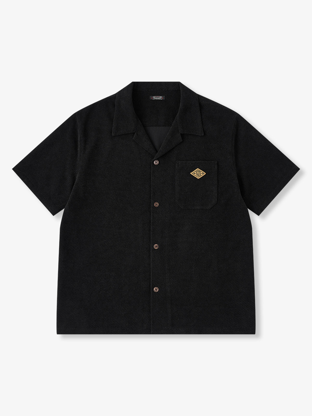 Stay True Patch Jacquard Knit Cuban Collar Shirt