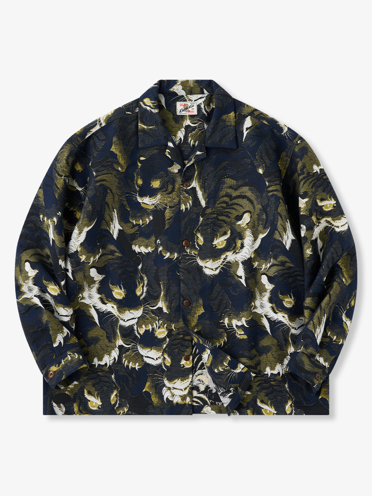 [Pre-order] “Glowing Eyes” Tiger Jacquard Open-Collar Long Sleeve Shirt