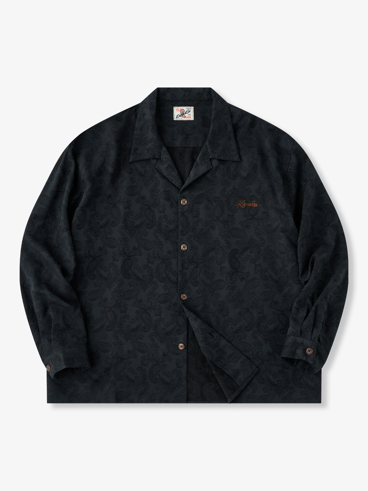 Wool-Blend Paisley Jacquard Open-Collar Shirt