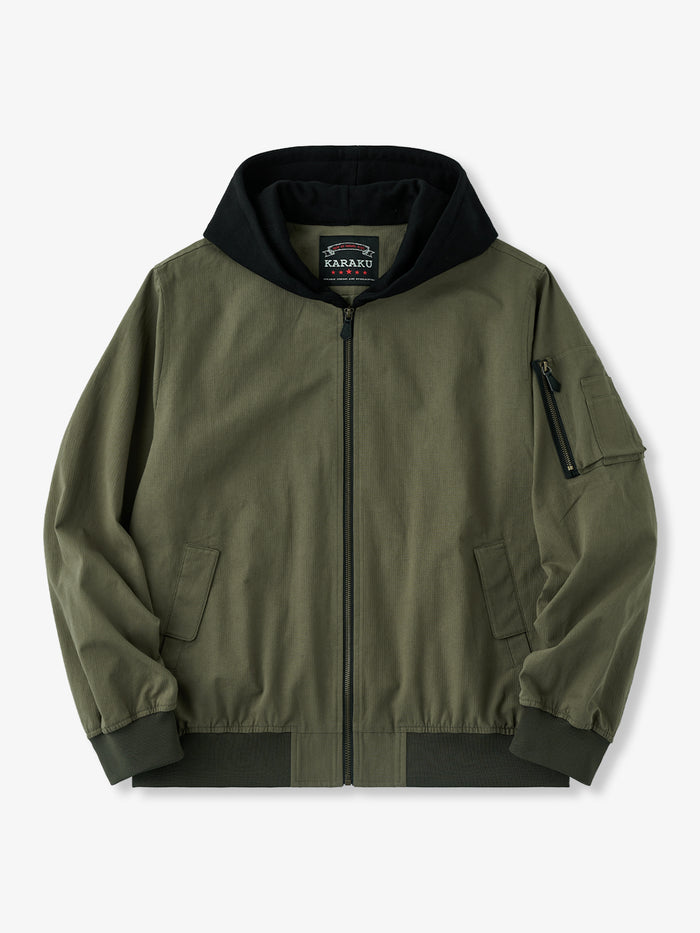 Layered Hood MA-1 Flight Jacket