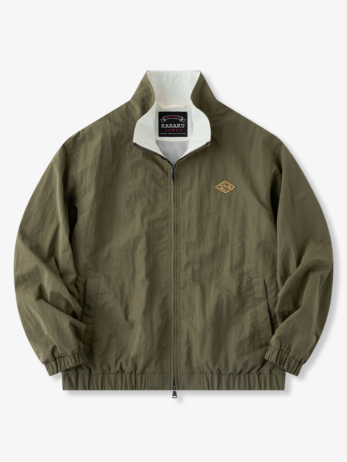STAY TRUE Nylon Stand-Collar Jacket with Dual Zips & Underarm Ventilation