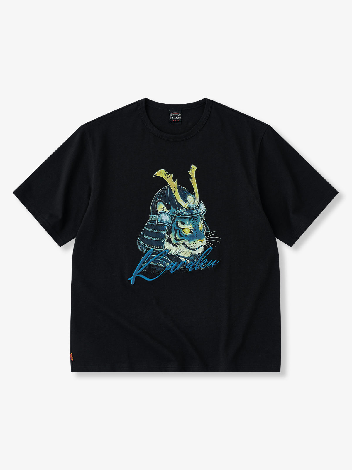 [Pre-order] Glowing-Eyed Warrior Tiger Print Embroidered Cotton Tee
