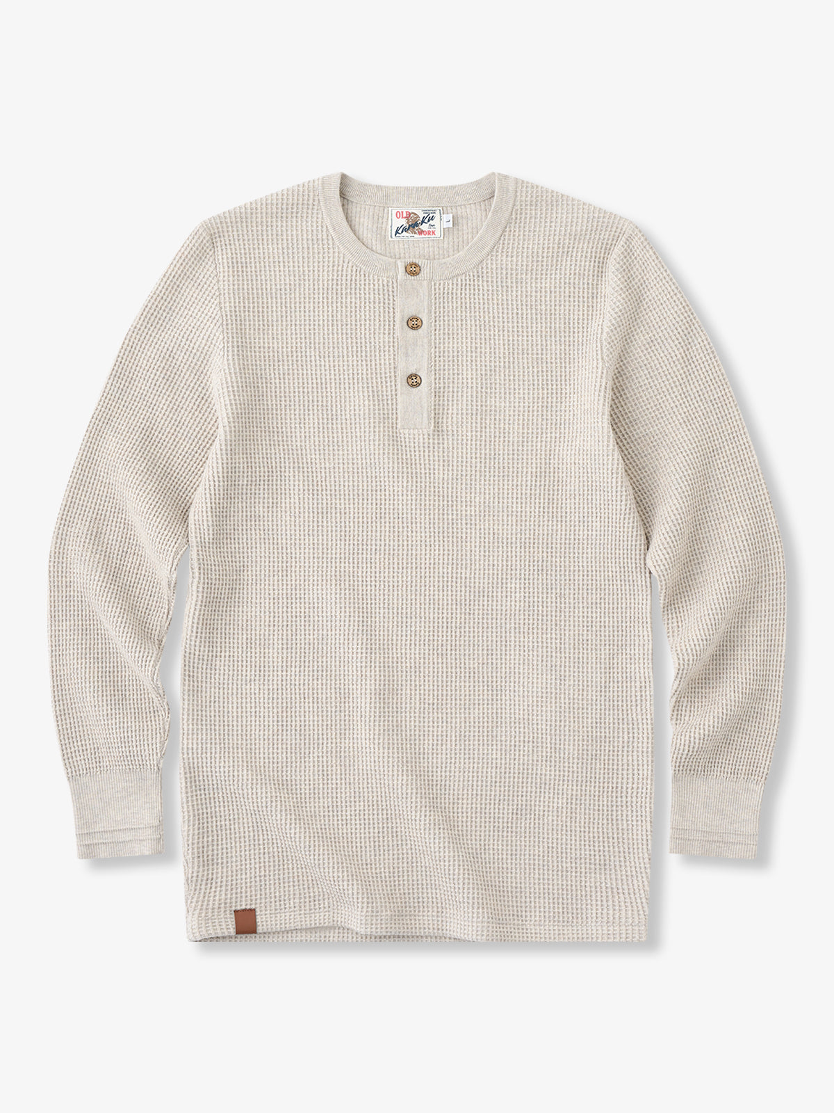 [Pre-order] Cashmere-Blend Soft-Touch Mini Waffle Henley Long Sleeve Tee