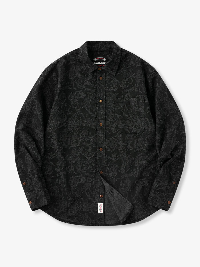 Kawanabe Kyosai Skeleton Jacquard Shirt