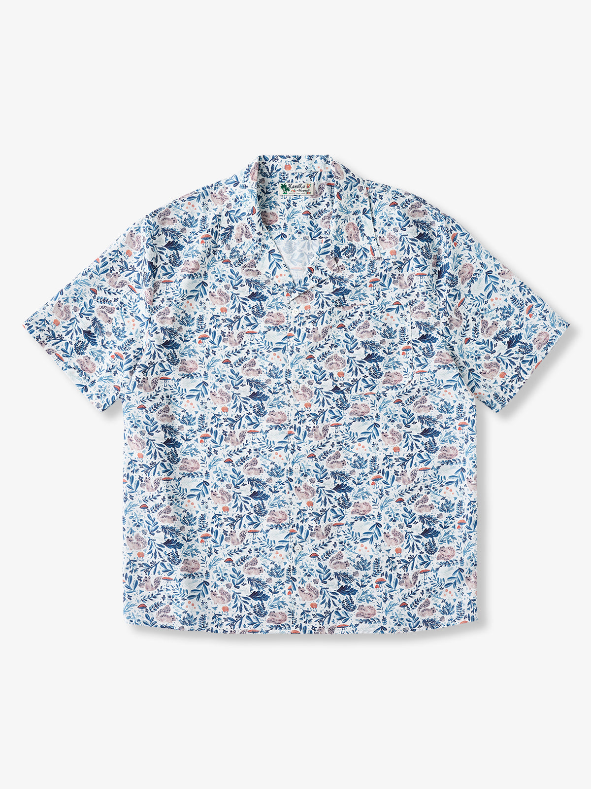 All-Over Squirrel Botanical Print Hawaiian Shirt