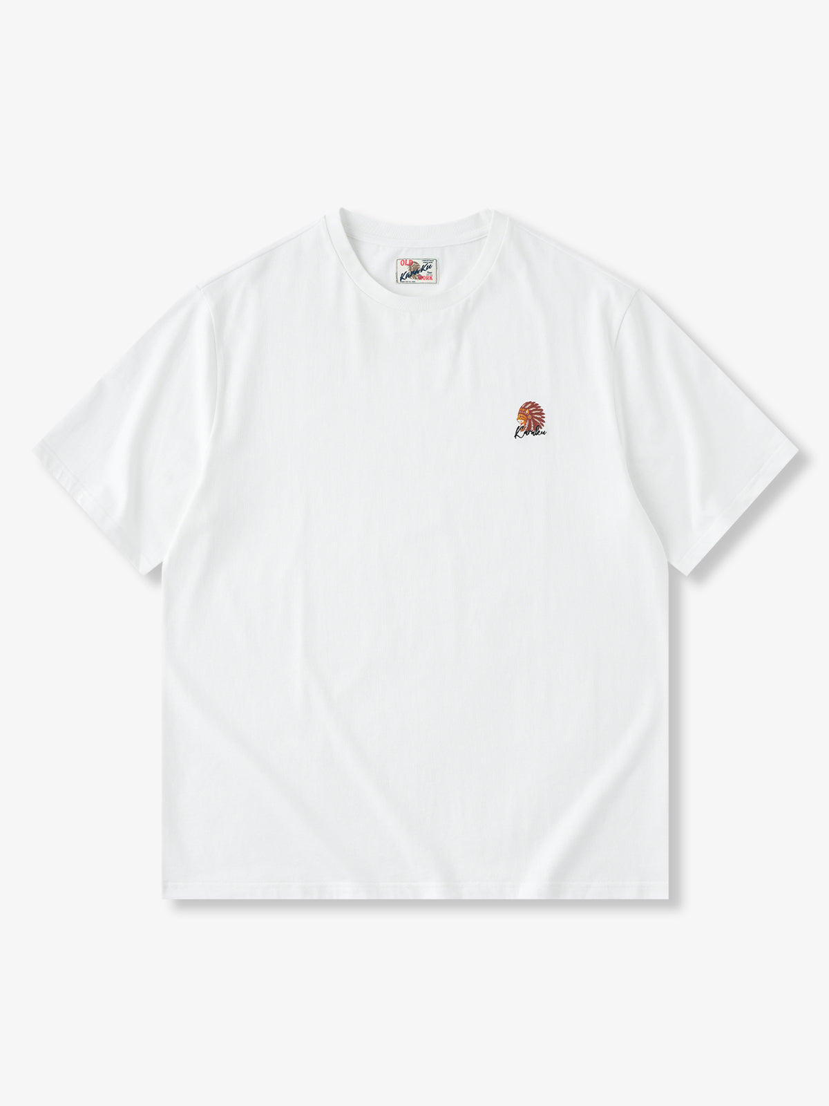 [Pre-order] Cat Chief Print Karaku Embroidered Cotton T-Shirt