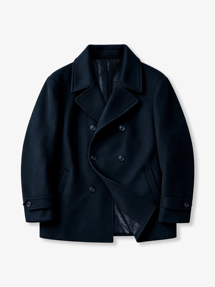 [Pre-Order] Wool-Blend Double-Breasted Peacoat