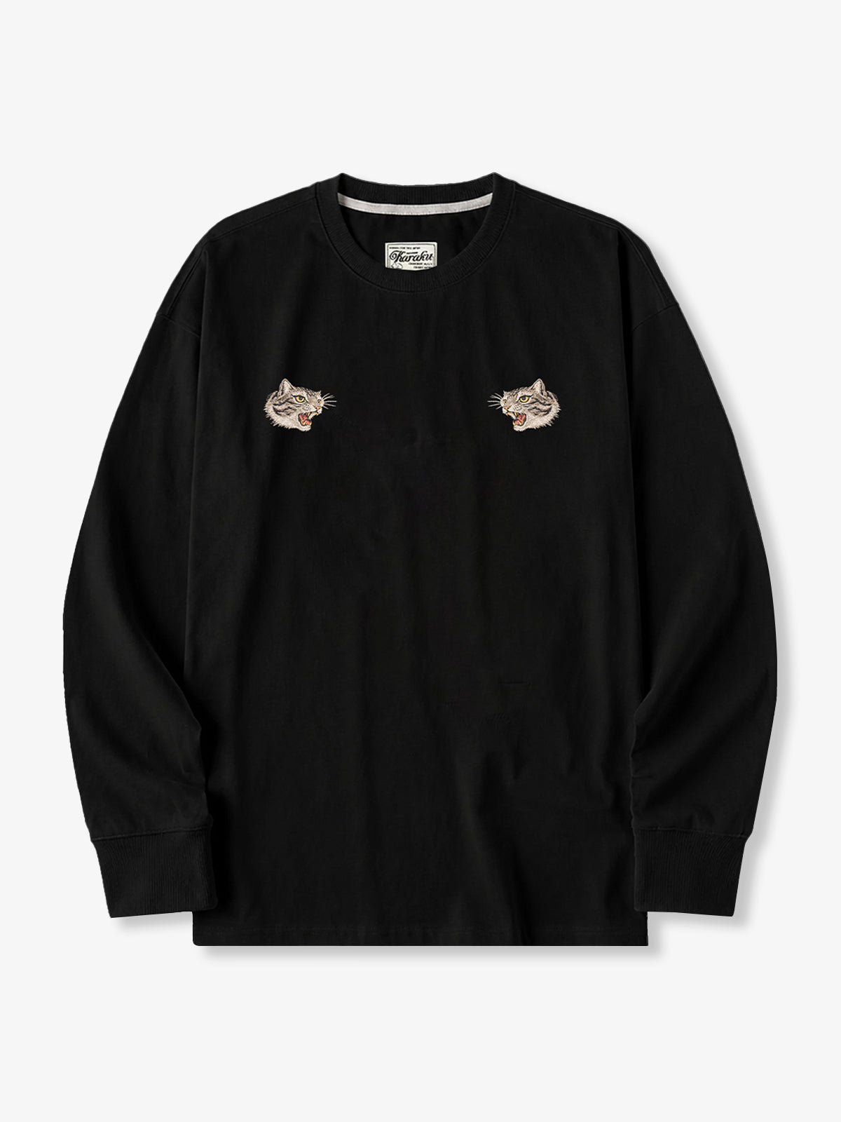 [Pre-order] Roaring Tabby Cat Sukajan Embroidered Long Sleeve T-Shirt