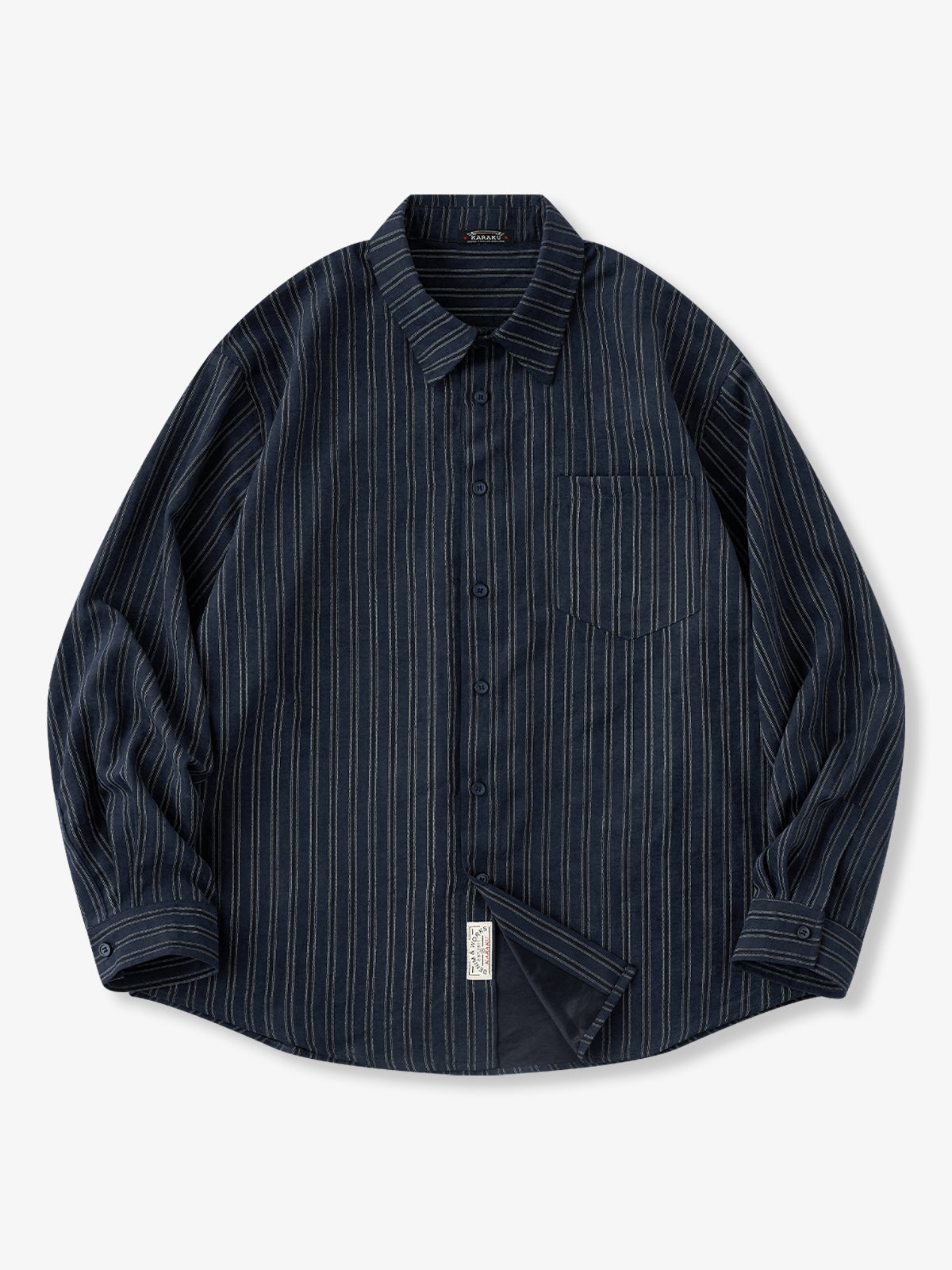 Business & Casual Double Stripe Long Sleeve Work Shirt
