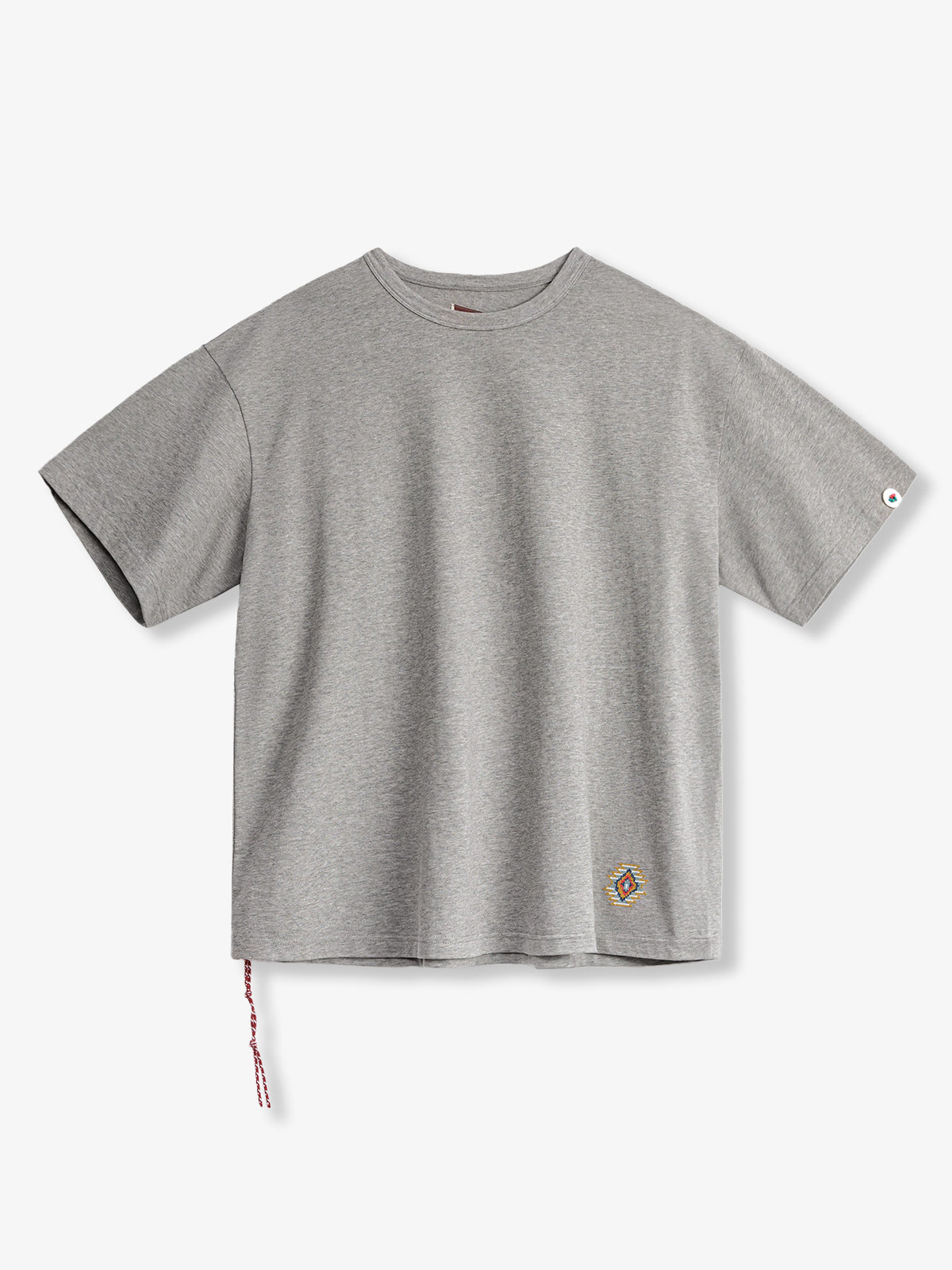 Minimalist Embroidered Cotton Drawstring T-Shirt
