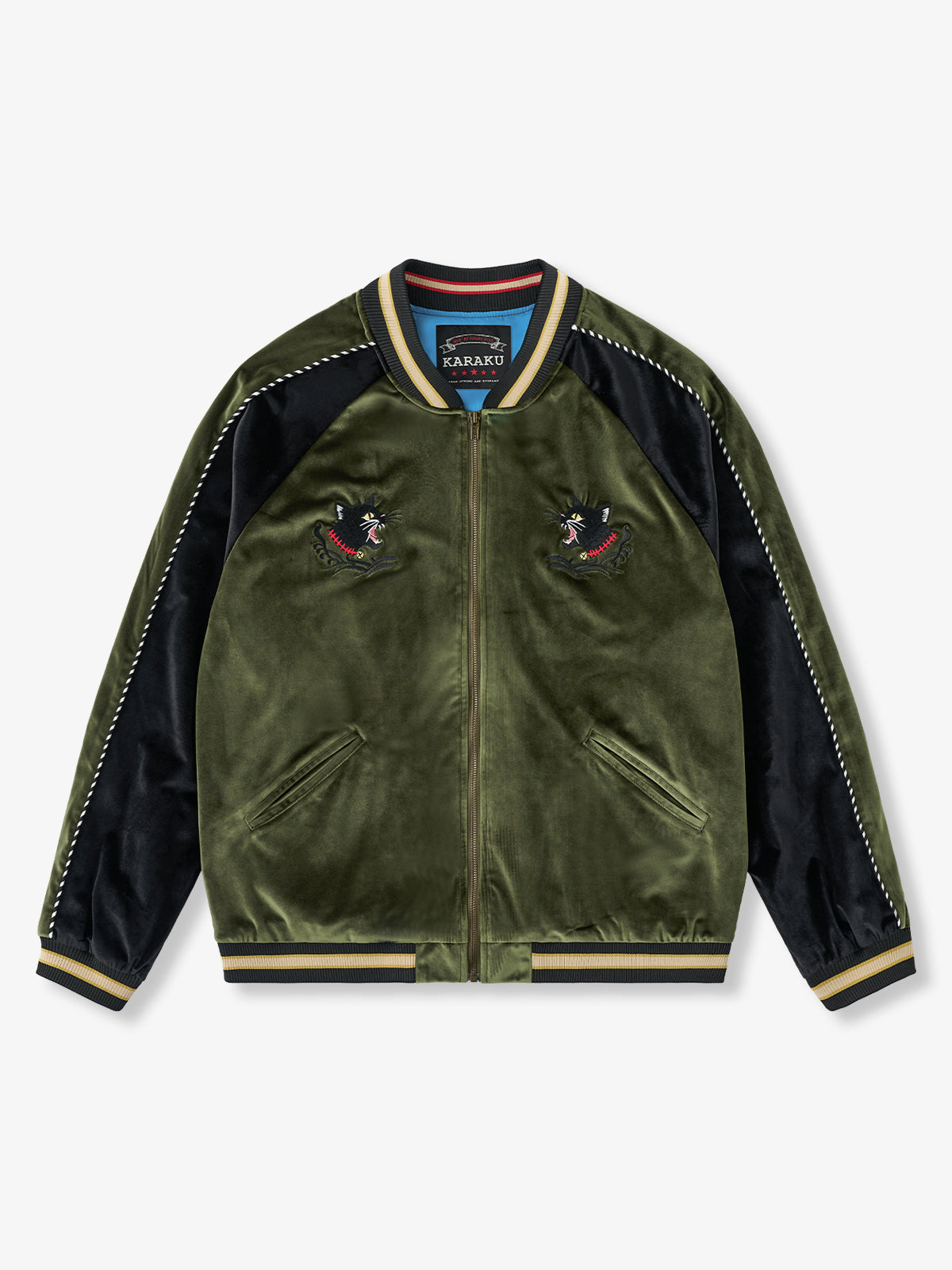 [Pre-Order] Japanese Yokosuka Velvet Souvenir Jacket with Bakeneko Cat Embroidery