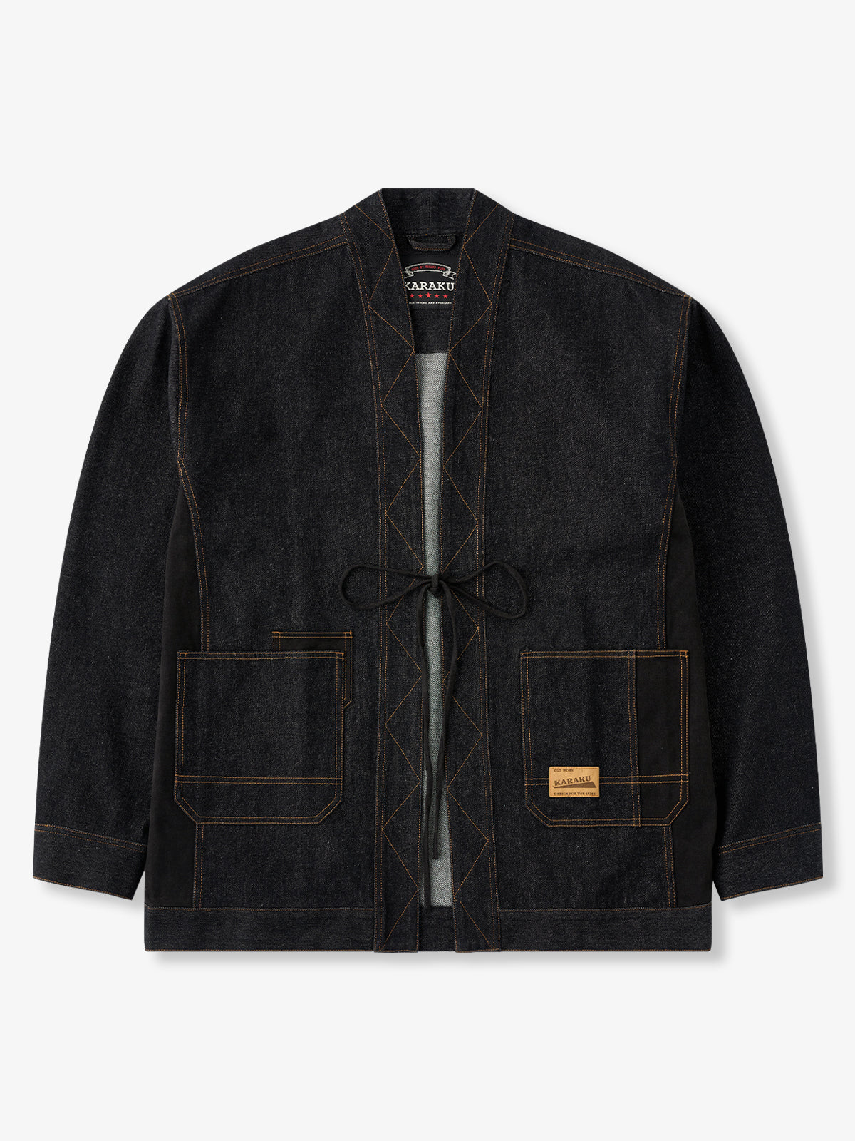 Modern Japanese Sashiko-Stitch Denim Hanten Jacket