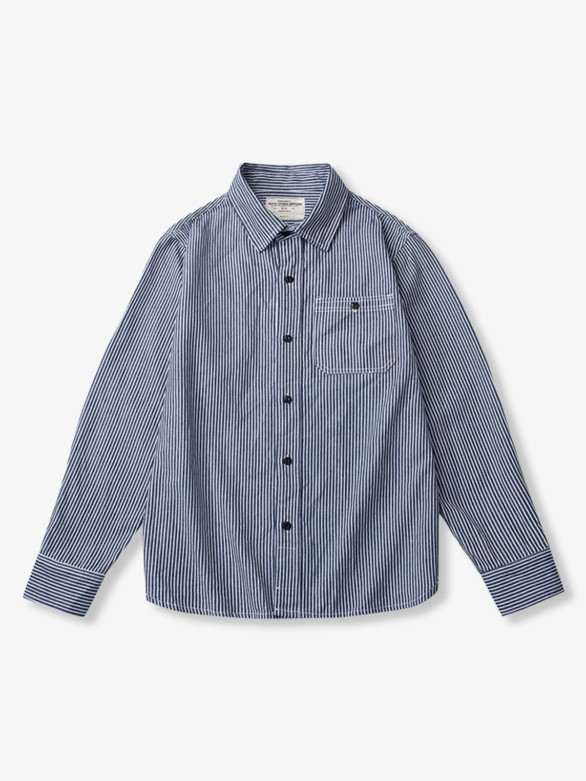 Vintage Stripe Workwear Shirt Cotton Utility Button Up
