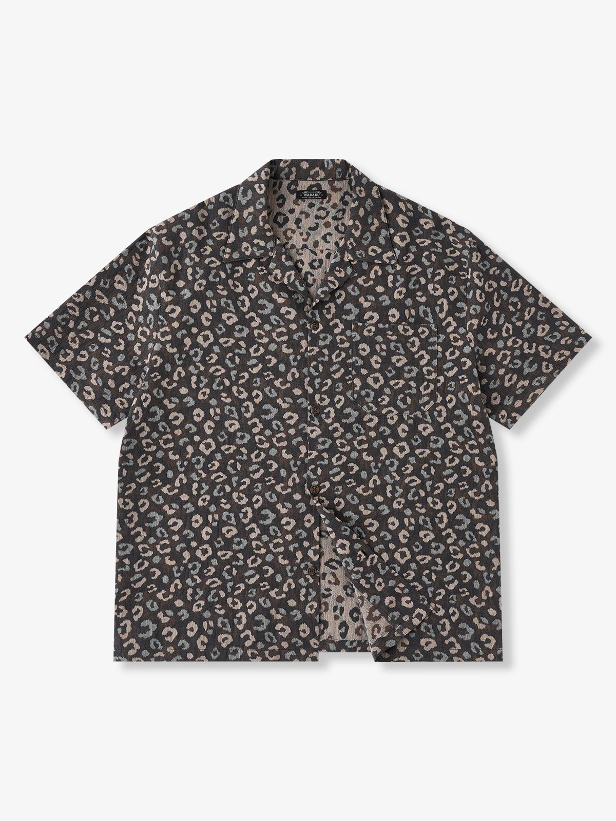 Leopard Jacquard Cotton Aloha Shirt