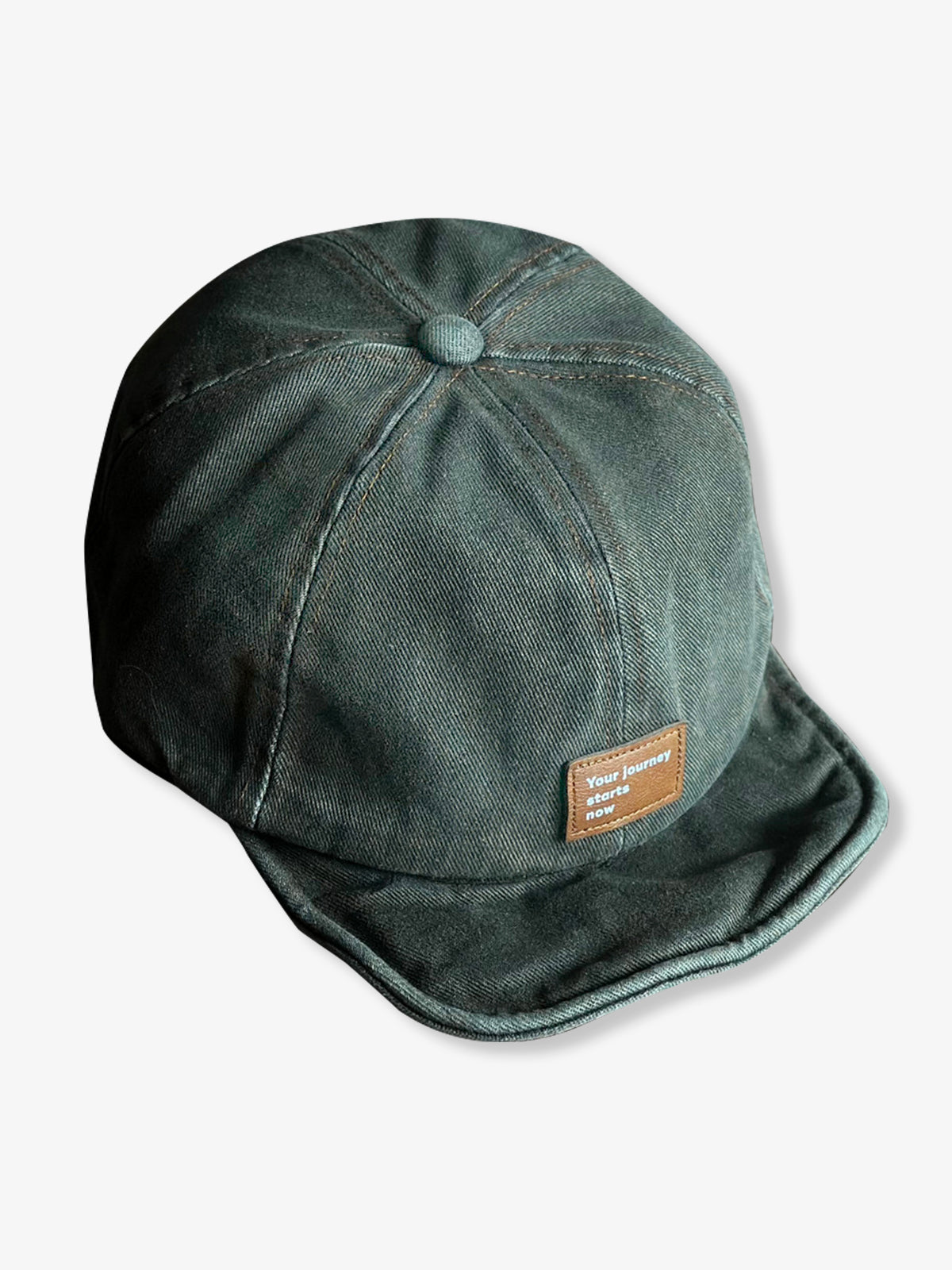 Vintage Washed Denim Baseball Cap with Curved Brim