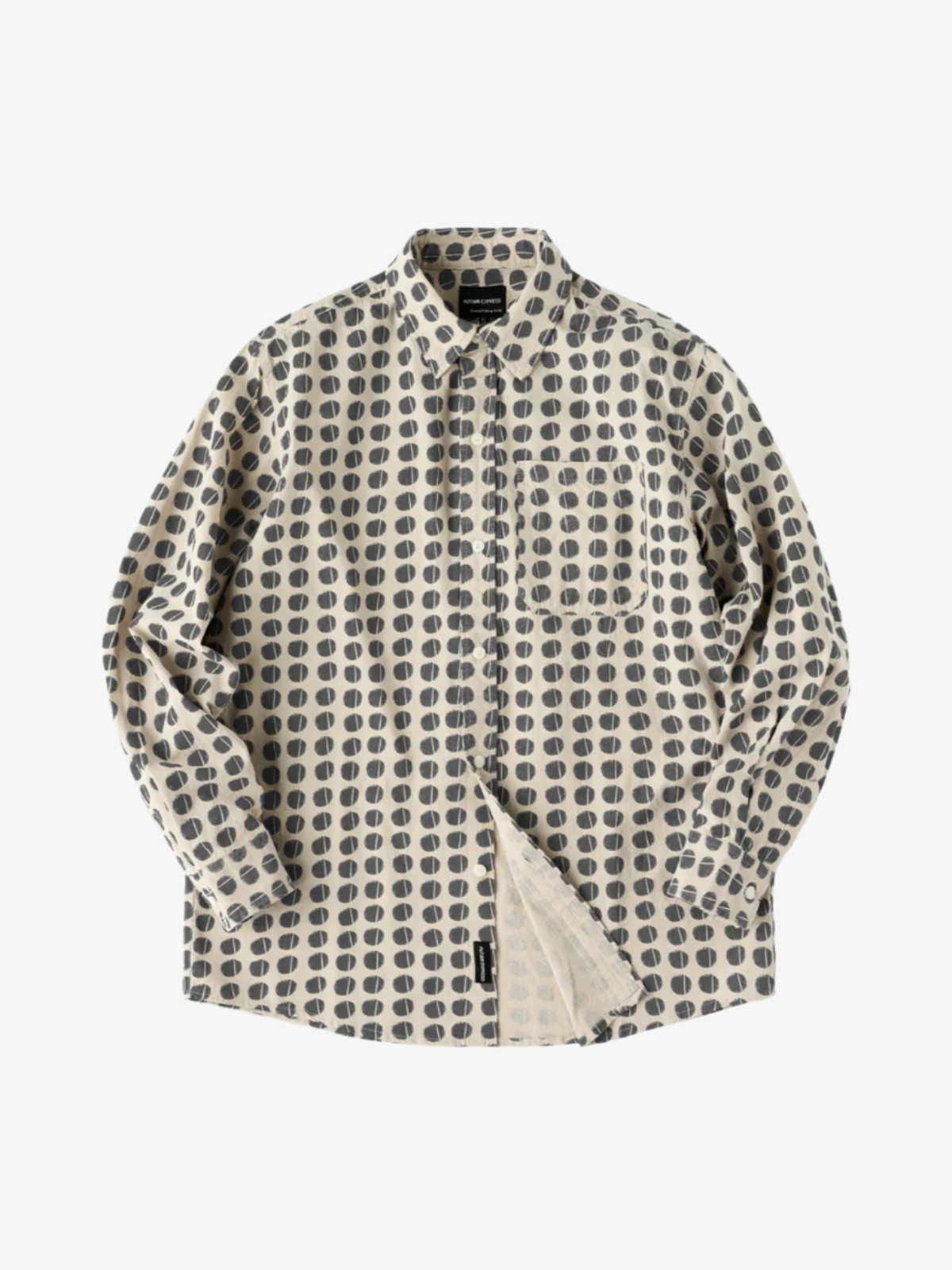 Circle Pattern Cotton Long Sleeve Shirt