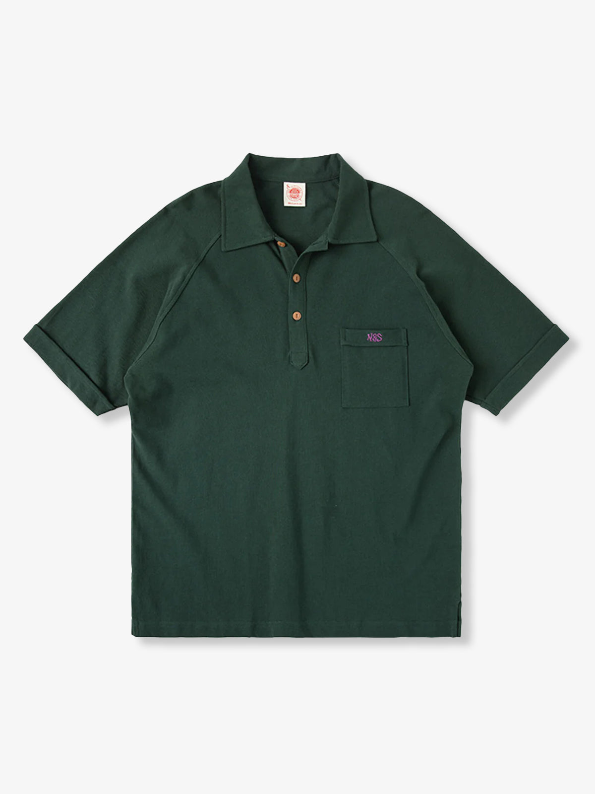 Point d'Or Piqué Cotton Raglan Sleeve Polo Shirt