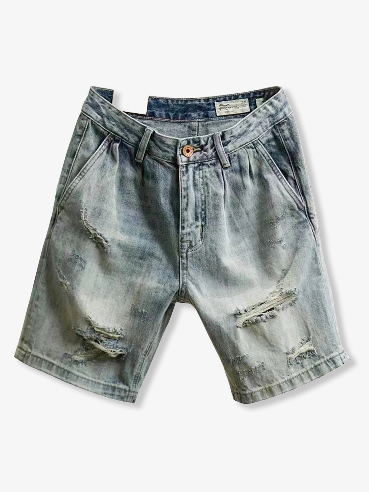 Heavyweight Damaged Denim Shorts