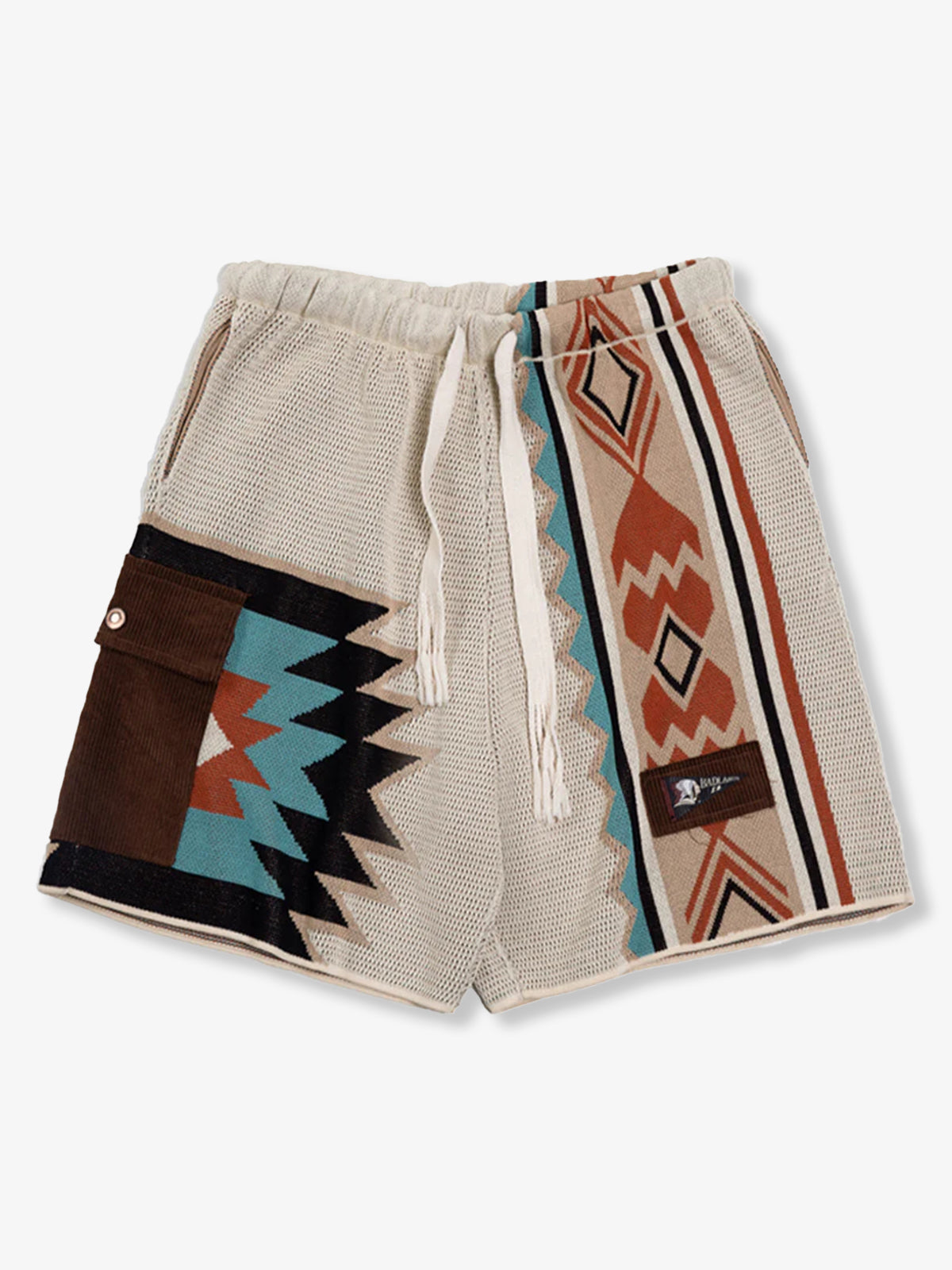 NAVAJO Pattern Intarsia Knit Shorts
