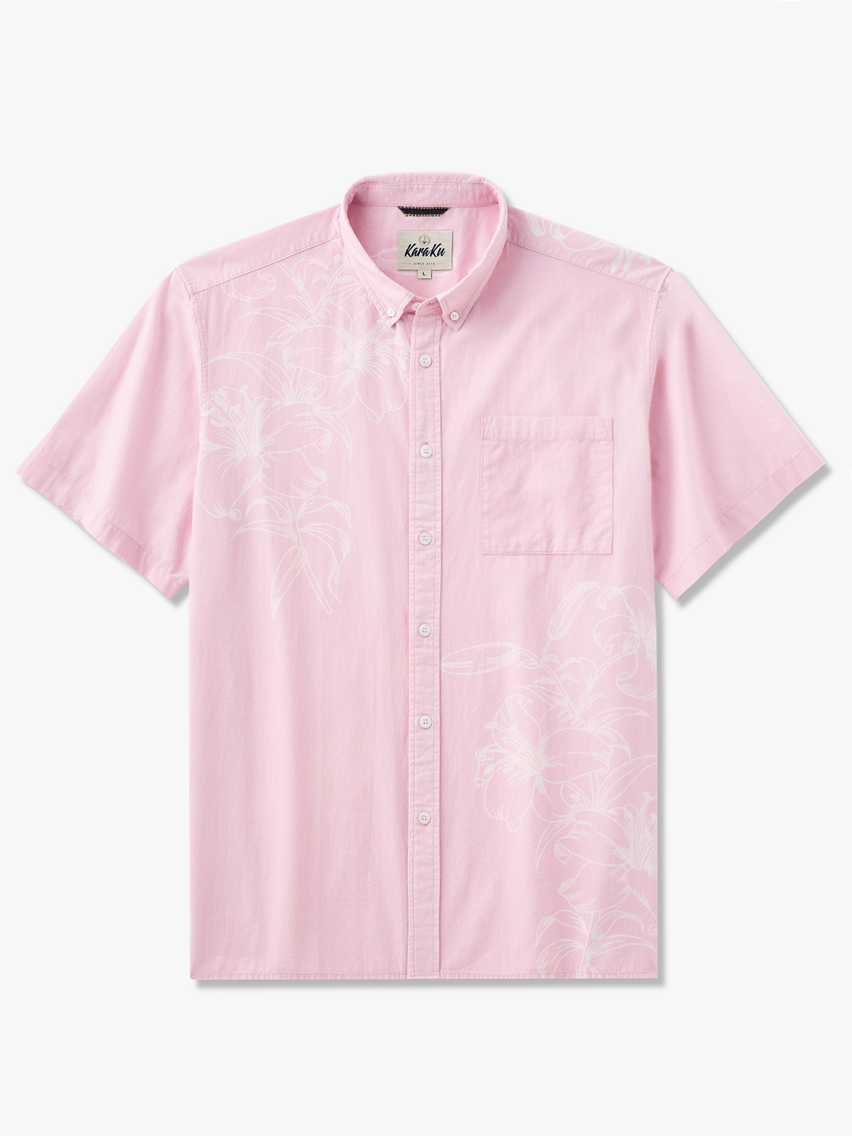 Elegance Pink Hawaiian Cotton Shirt