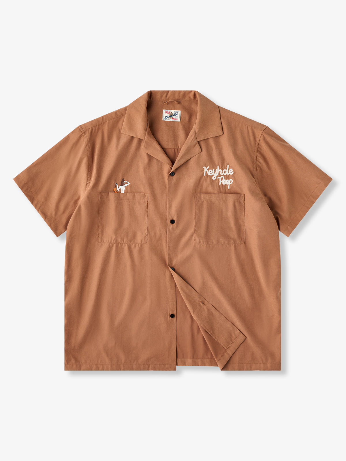 Peach Skin Embroidered Short Sleeve Shirt
