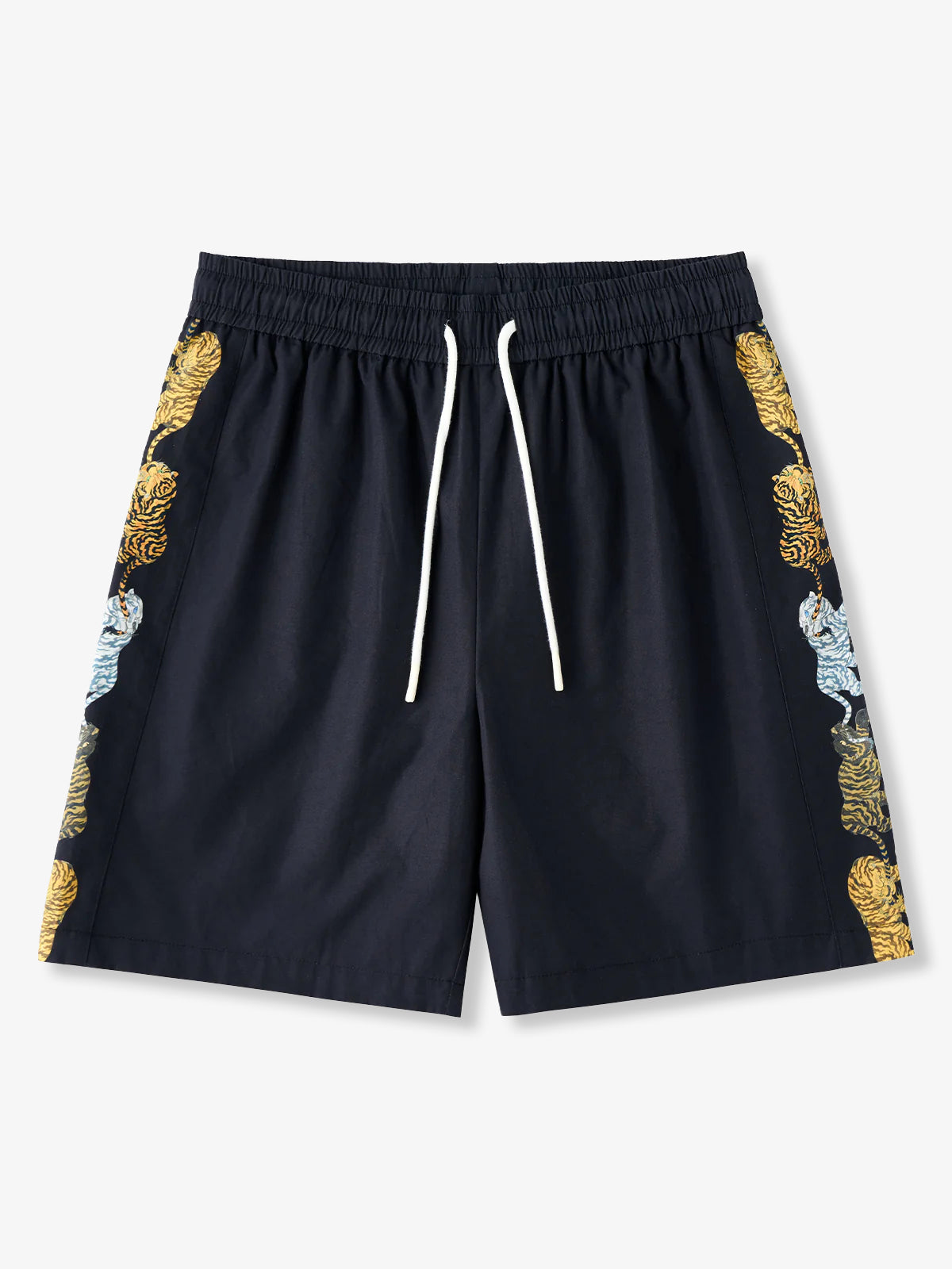 KARAKU× Ayako Ishiguro "Three Tiger Rows" Vertical Print Shorts