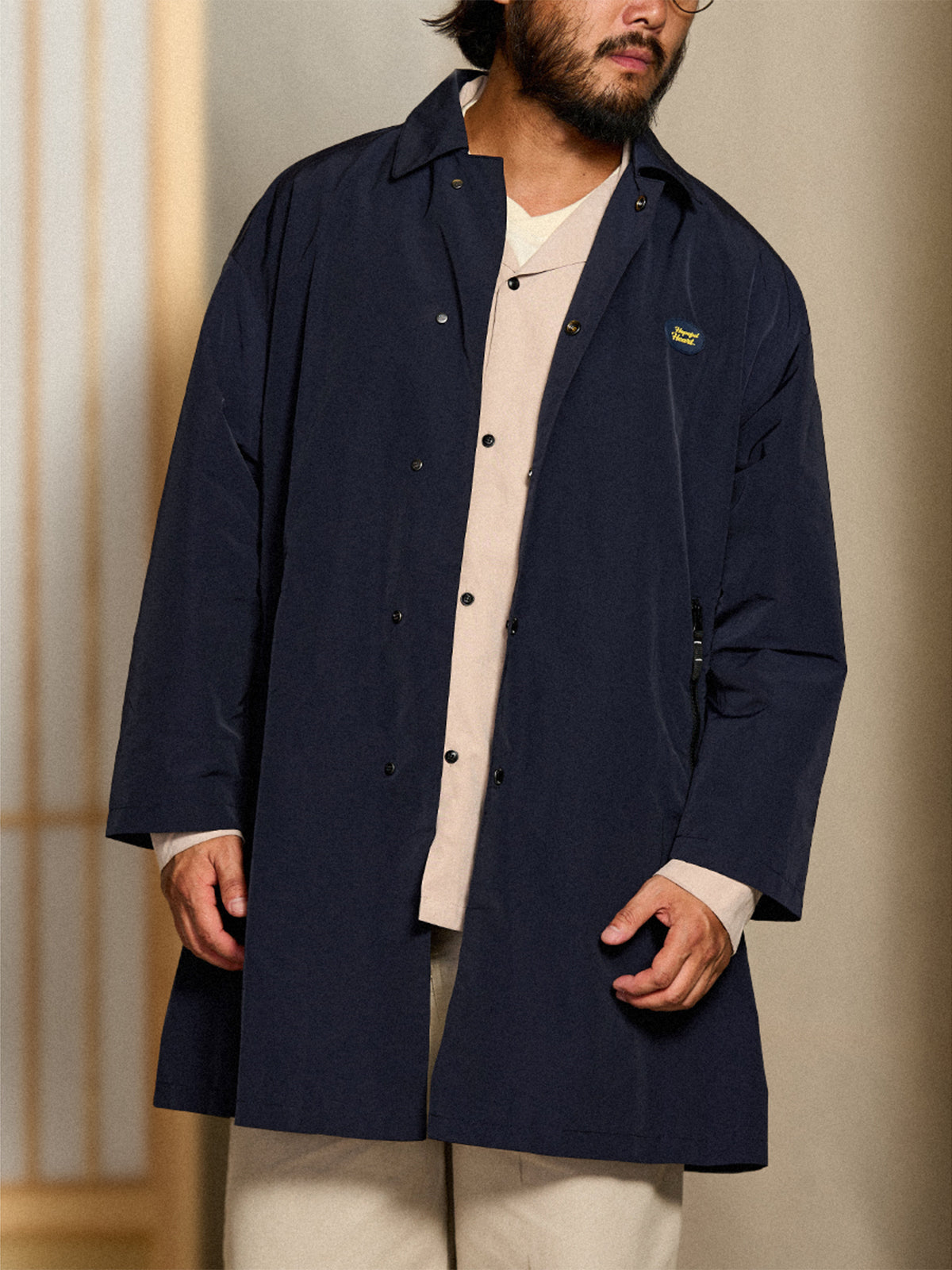High-Performance Balmacaan Coat with Teflon Wind, Water & Stain