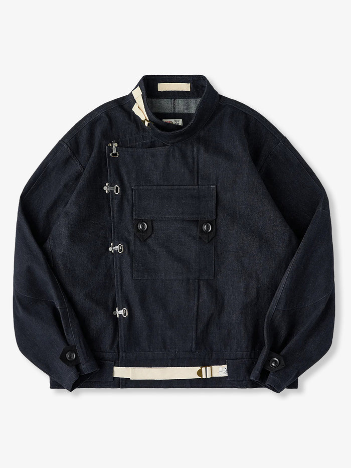 13oz Denim Retro Swedish Soldier Biker Jacket
