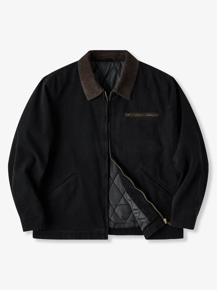Detroit Jacket with Corduroy Collar and Diamond-Quilted Padded Lining