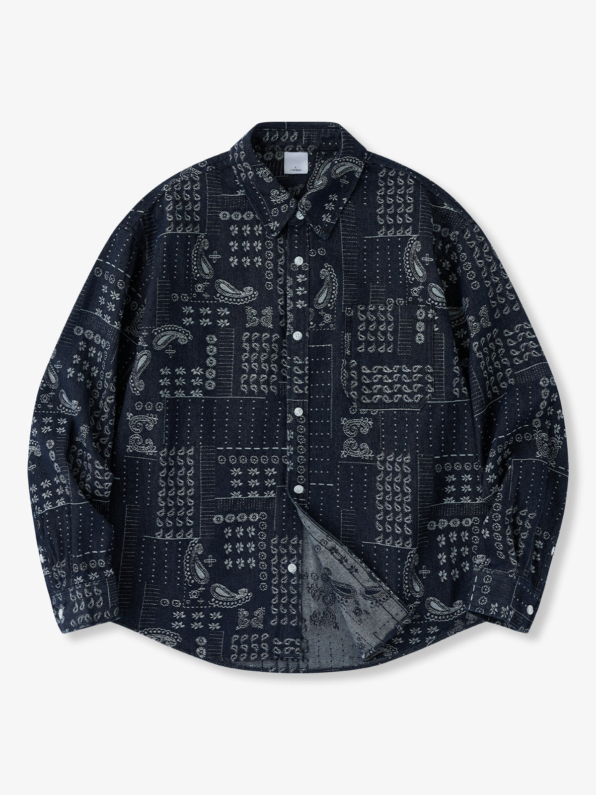Vintage Bandana Patchwork Jacquard Work Shirt