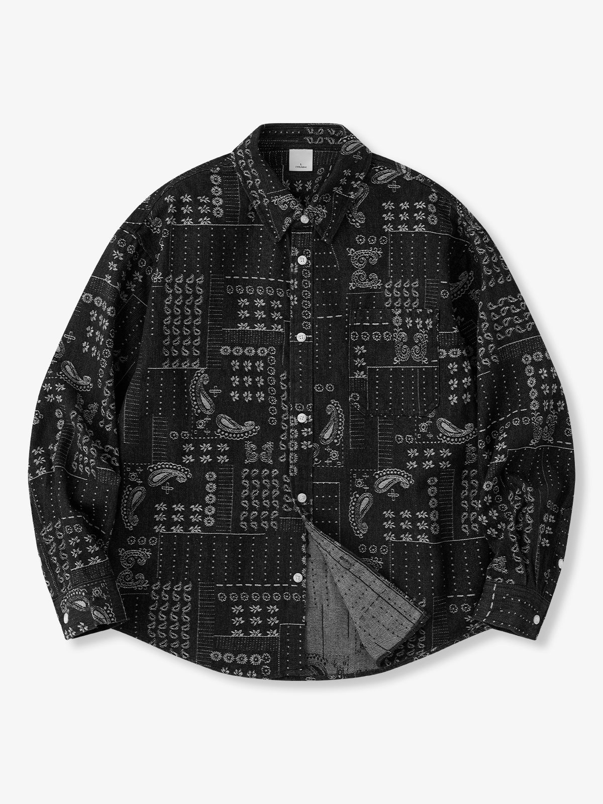 Vintage Bandana Patchwork Jacquard Work Shirt