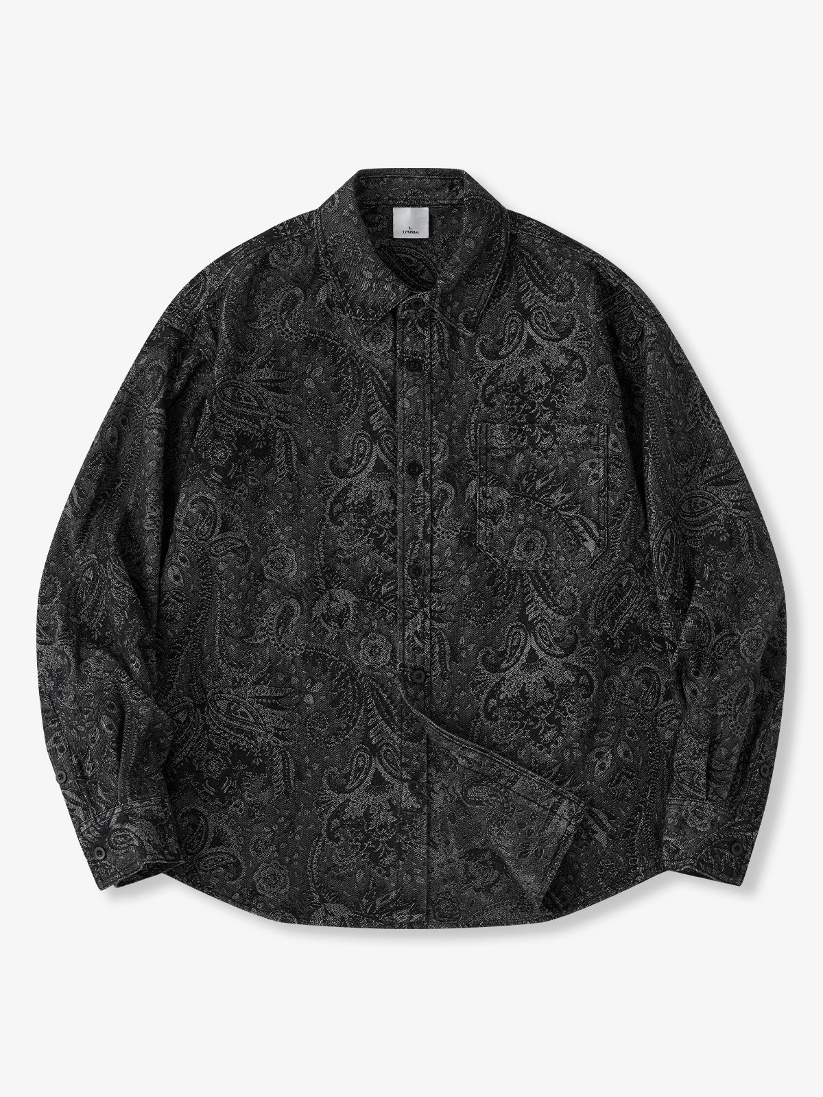Vintage Paisley Jacquard Denim Shirt